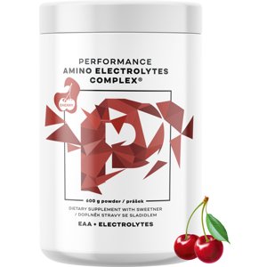 BrainMax Performance Amino Electrolytes Complex, EAA + Elektrolyty, 600g Příchuť: Cherry Komplex 12 aminokyselin EAA + Elektrolyty pro doplňování během sportu, doplněk stravy