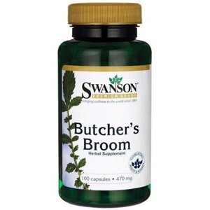 Swanson Butcher's Broom (Listnatec pichlavý), 470 mg, 100 kapslí Doplněk stravy