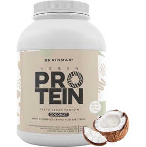 BrainMax Vegan protein, 1000 g Příchuť: Kokos 24 g bílkovin, 5,29 g BCAA, Kompletní Amino spektrum, Slazeno stévií, doplněk stravy