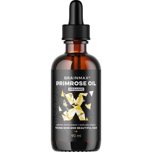 BrainMax Primrose oil BIO, pupálkový olej, 90 ml CZ-BIO-001 certifikát / BIO olej ze semen pupálky dvouleté pro pleť a hormonální rovnováhu, doplněk stravy