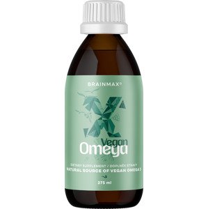 BrainMax Vegan Omega 3, 2850 mg DHA & EPA, 275 ml Nejčistší zdroj Omega 3, MEGA dávka DHA, Polyfenolová ochrana, D3 & K2, 25 až 50 dávek, 100% VEGAN, doplněk stravy