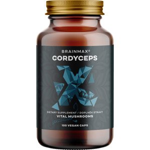 BrainMax Cordyceps extrakt, 50% koncentrace polysacharidů a 20 % β-1,3/1,6 D-glukanů, 500 mg, 100 rostlinných kapslí Extrakt z Cordycepsu sinensis s 50 % polysacharidů a s garantovaným minimálním obsahem 20 % beta-1,3/1,6 D-glukanů, doplněk stravy