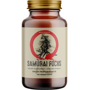 BrainMax Samurai Focus, 120 rostlinných kapslí Nejkomplexnější vědecky ověřené složení, doplněk stravy, 30 dávek