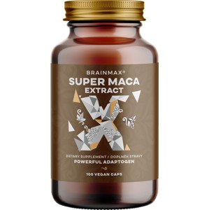 BrainMax Super Maca extrakt, 700 mg, 100 rostlinných kapslí Maca pro podporu fyzického a duševního zdraví, vytrvalosti, vitality a plodnosti! Doplněk stravy, *CZ-BIO-001 certifikát