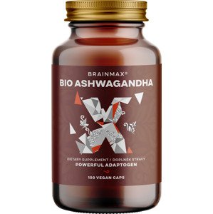 BrainMax BIO Ashwagandha (ašvaganda), 560 mg, 100 rostlinných kapslí doplněk stravy, *CZ-BIO-001 certifikát