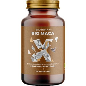 BrainMax BIO Maca, 740 mg, 100 rostlinných kapslí Maca pro podporu fyzického a duševního zdraví, vytrvalosti, vitality a plodnosti! / Doplněk stravy, *CZ-BIO-001 certifikát
