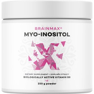 BrainMax Myo-Inositol, 250 g Myo-inositol pro náladu, vnitřní rovnováhu a ženský cyklus, 125 dávek, doplněk stravy