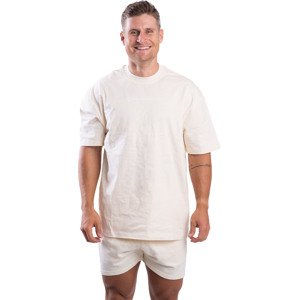 BrainMax bavlněné oversized triko & kraťasy set, krémová Velikost: L Bavlněné tričko a kraťasy v béžovém provedení