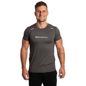 BrainMax pánské fitness triko, šedé Velikost: XL Sportovní tričko pro muže v šedé barvě