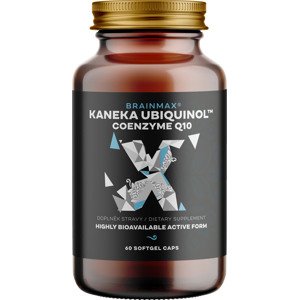 BrainMax Koenzym Q10, Ubiquinol, Kaneka™, 100 mg, 60 softgel kapslí Prémiová a patentovaná aktivní forma koenzymu Q10 s vysokou vstřebatelností, doplněk stravy