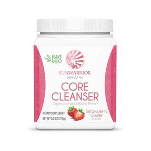 Sunwarrior Shape Core Cleanser, Trávicí směs, Jahoda, 270 g Doplněk stravy
