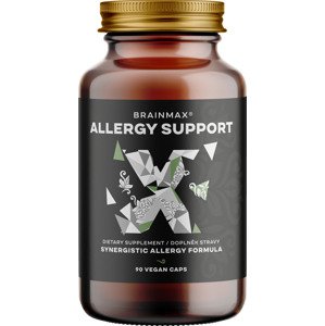 BrainMax Allergy Support, Imunita a Dýchací Cesty, 90 rostlinných kapslí Komplex antioxidantů a extraktů pro zdraví dýchacích cest, doplněk stravy