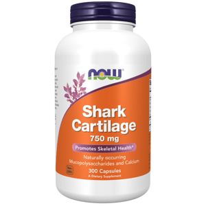 Now® Foods NOW Shark Cartilage, žraločí chrupavka, 750 mg, 300 kapslí Doplněk stravy
