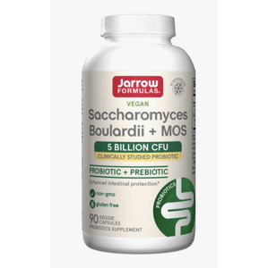 Jarrow Formulas Jarrow Saccharomyces Boulardii + MOS, Probiotika, 5 miliard CFU, 90 rostlinných kapslí Doplněk stravy