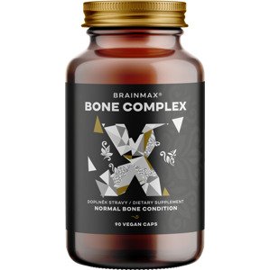 BrainMax Bone Complex, podpora zdraví kostí, 90 rostlinných kapslí Patentovaná forma vápníku MCHCal™ s borem, vitamínem C, D3 a K2, doplněk stravy