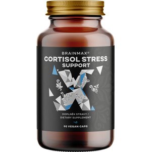 BrainMax Cortisol Stress Support, komplex pro podporu duševního zdraví, 60 rostlinných kapslí Evidence-based složení pro klid, podporu relaxace, koncentrace a duševního zdraví, doplněk stravy