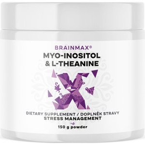 BrainMax Myo-Inositol & L-Theanine, 150 g Myo-inositol s L-theaninem pro duševní klid a hormonální komfort, 250 dávek, doplněk stravy