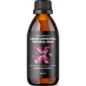 BrainMax Liposomal Natural Iron, lipozomální železo, 200 ml Tekuté železo v liposomální formě s višňovo-citronovou příchutí, doplněk stravy