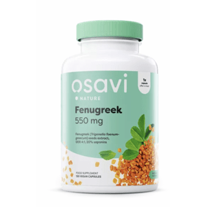 Osavi Fenugreek, pískavice řecké seno, 550 mg, 60 rostlinných kapslí Doplněk stravy