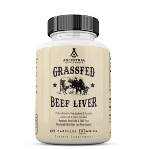 Ancestral Supplements Ancestral Supplements, Grass-fed beef liver, Hovězí játra v Grass-fed kvalitě, 180 kapslí, 30 dávek Doplněk stravy