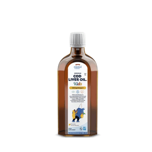 Osavi Norwegian Cod Liver Oil Kids, Omega 3 Norský olej z tresčích jater, pro děti, citrón, 500 mg, 250 ml Doplněk stravy