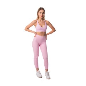 BrainMax dámské sportovní legíny dlouhé s řasením, růžové Velikost: XL Dámské sportovní legíny s push-up efektem