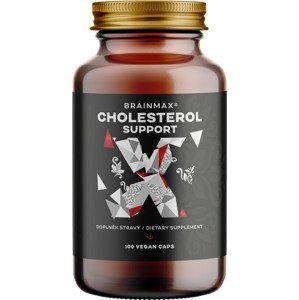 BrainMax Cholesterol Support, Řešení Cholesterolu, 100 rostlinných kapslí Nové vylepšení složení pro normální hladinu cholesterolu, 8 látek pro maximální účinek, doplněk stravy, 25 dávek