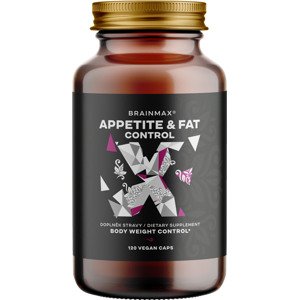 BrainMax Appetite & Fat Control, 120 rostlinných kapslí 8 přírodních látek pro kontrolu apetitu, redukci hmotnosti, zdravé hubnutí, doplněk stravy, 30 dávek
