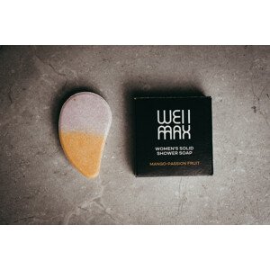 WellMax Přírodní dámské tuhé sprchové mýdlo, Mango-Maracuja, 60 g Tuhé sprchové mýdlo pro ženy s vůni manga a olejem z maracujy