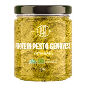 BrainMax Pure Protein Pesto Genovese, bazalkové pesto, 130 g, BIO Pesto z bazalky s extra panenským olivovým olejem a piniovými oříšky / *CZ-BIO-001 certifikát