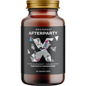 BrainMax AFTERPARTY®, Bojovník za rána bez těžkých kocovin! Počet kapslí: 80 kapslí Evidence-based složení pro odbourávání alkoholu a řízení škod, doplněk stravy