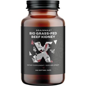 BrainMax Grass-Fed Beef kidney, hovězí ledviny, BIO, 240 kapslí Lyofilizované organické hovězí ledviny s vysokým obsahem živin pro vitalitu a energii, doplněk stravy