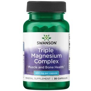 Swanson Triple magnesium Complex, hořčík ze 3 zdrojů, 400 mg, 30 kapslí Doplněk stravy