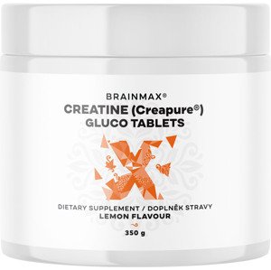 BrainMax Creatine Creapure® Gluco tablets, Lemon, Kreatin monohydrát tablety, Citrón, 350 g, 115 tablets Patentovaný kreatin Creapure® v citrónových tabletách s glukózou, doplněk stravy