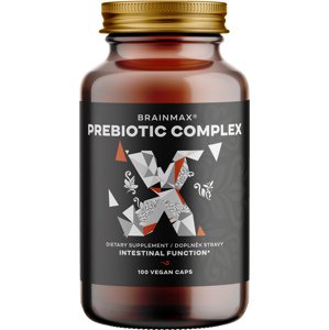 BrainMax Prebiotic Complex, prebiotická směs, BIO, 100 rostlinných kapslí *CZ-BIO-001 certifikát, směs tří prebiotických vláknin pro zdraví trávicího traktu, doplněk stravy