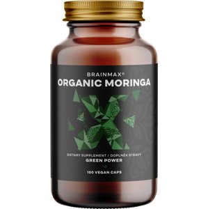 BrainMax Organic Moringa, 500 mg, 100 rostlinných kapslí *CZ-BIO-001 certifikát, doplněk stravy