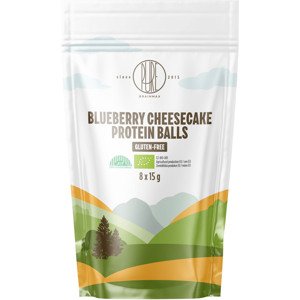 BrainMax Pure Protein Balls Blueberry Cheesecake, Proteinové kuličky, Borůvkový cheesecake, BIO, 8 ks Proteinové kuličky s lyofilizovanými borůvkami