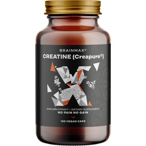 BrainMax Creatine Creapure®, kreatin monohydrát, 875 mg, 100 rostlinných kapslí Patentovaný kreatin Creapure® v kapslích, doplněk stravy
