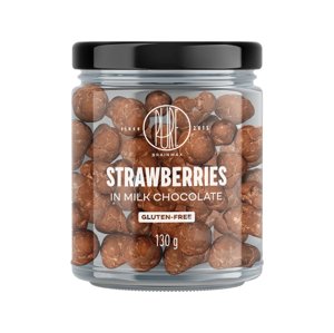 BrainMax Pure Strawberries in Milk Chocolate, Lyofilizované jahody v mléčné čokoládě, 130 g Jahody sušené mrazem obaleny vrstvou mléčné čokolády