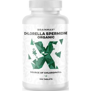 BrainMax Chlorella Spermidine Organic Počet kapslí: 500 tablet Chlorella bohatá na chlorofyl spolu se spermidinem, doplněk stravy