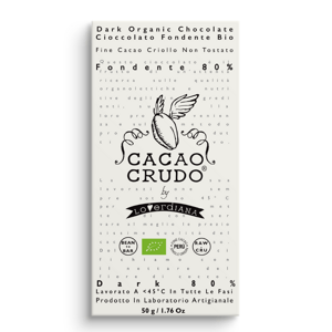 Cacao Crudo Raw Hořká čokoláda 80%, BIO, 50 g *IT-BIO-006 certifikát