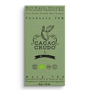 Cacao Crudo Raw Hořká čokoláda 70%, BIO, 50 g *IT-BIO-006 certifikát