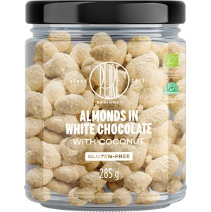 BrainMax Pure Mandle v bílé čokoládě s kokosem, BIO, 285 g *CZ-BIO-001 certifikát