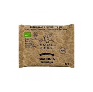 Cacao Crudo Raw Hořká čokoláda Gianduja, BIO, 30 g *IT-BIO-006 certifikát