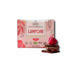Cacao Crudo Raw Hořká čokoláda s malinami, BIO, 30 g *IT-BIO-006 certifikát