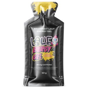 BrainMax LAUF Energy Gel Příchuť: Slaná jahoda s kofeinem 40 g Sacharidy a elektrolyty pro okamžitou a dlouhotrvající podporu, doplněk stravy