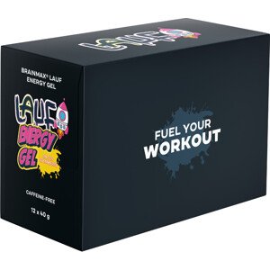 BrainMax LAUF Energy Gel Příchuť: Slaná jahoda bez kofeinu 12x40 g Sacharidy a elektrolyty pro okamžitou a dlouhotrvající podporu, doplněk stravy