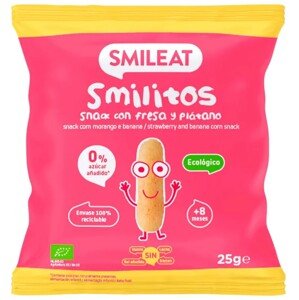 Smileat kukuřičné křupky banán a jahoda s panenským olivovým olejem 8M+, BIO, 25 g