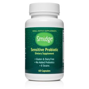 Smidge Sensitive Probiotika, 8 kmenů, 5 miliard CFU, 60 rostlinných kapslí Doplněk stravy