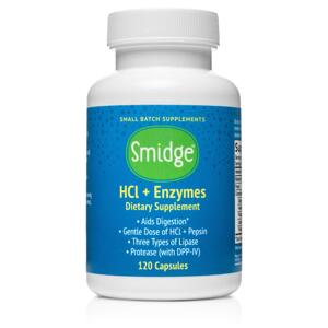 Smidge HCl + Enzymes, trávicí enzymy, 120 rostlinných kapslí Doplněk stravy